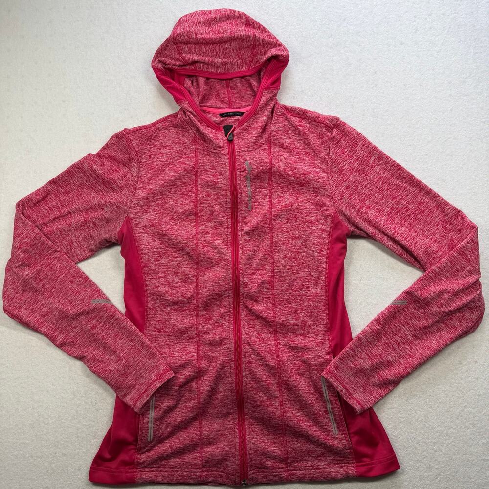 Brooks Equilibrium Women’s Pink Hooded Full Zip Running Jacket Small